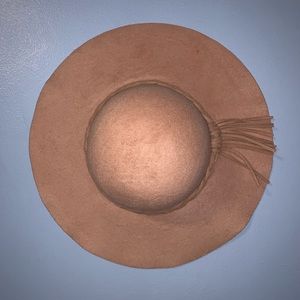 Slightly Worn Tan Felt Hat with Braid and Tassel